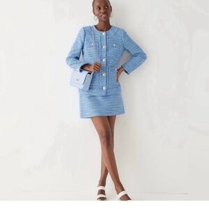 J.Crew Blue Tweed Dress And Lady Jacket Size 4 Dress Size 6 NWT both pieces